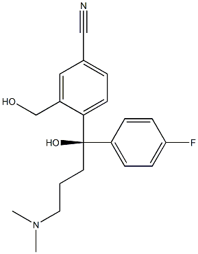 (R)-4-(4-dimethylamino-1-(4-fluorophenyl)-1-hydroxybutyl)-3-(hydroxymethyl)benzonitrile Structure