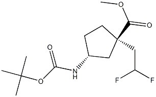 (1R,3R)-methyl 3-((tert-butoxycarbonyl)amino)-1-(2,2-difluoroethyl)cyclopentanecarboxylate Structure