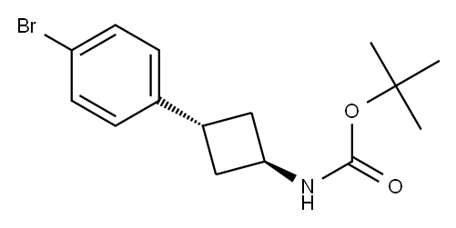 trans-N-Boc-3-(4-bromophenyl)cyclobutanamine 구조식 이미지