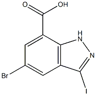 5-Bromo-3-iodo-1H-indazole-7-carboxylic acid 구조식 이미지