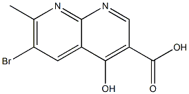 6-Bromo-4-hydroxy-7-methyl-[1,8]naphthyridine-3-carboxylic acid 구조식 이미지