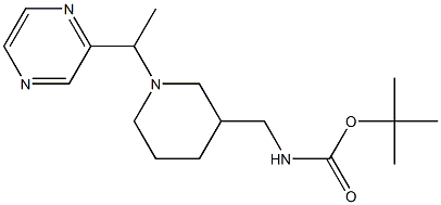 tert-Butyl ((1-(1-(pyrazin-2-yl)ethyl)piperidin-3-yl)methyl)carbamate Structure