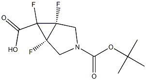 (1R,5S,6s)-3-(tert-butoxycarbonyl)-1,5,6-trifluoro-3-azabicyclo[3.1.0]hexane-6-carboxylic acid 구조식 이미지