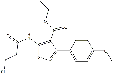 3-THIOPHENECARBOXYLIC ACID, 2-[(3-CHLORO-1-OXOPROPYL)AMINO]-4-(4-METHOXYPHENYL)-, ETHYL ESTER 구조식 이미지