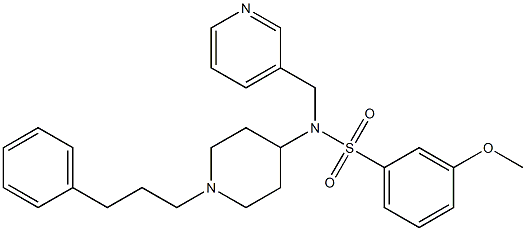 3-METHOXY-N-[1-(3-PHENYLPROPYL)PIPERIDIN-4-YL]-N-(PYRIDIN-3-YLMETHYL)BENZENESULFONAMIDE Structure