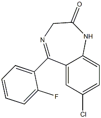 7-Chloro-5-(2-fluorophenyl)-1,3-dihydro-1,4-benzodiazepine-2-one Structure