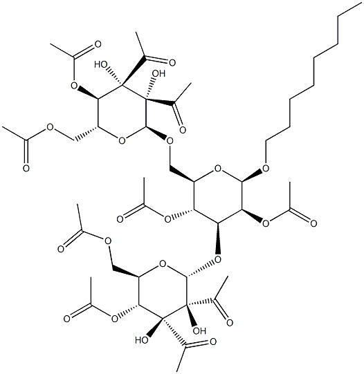 n-Octyl-2,4-O-diacetyl 3,6-Di-O-(2,3,4,6-O-tetraacetyl-a-D-mannopyranosyl)-b-D-mannopyranoside 구조식 이미지