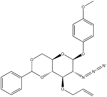 4-Methoxyphenyl3-O-allyl-2-azido-4,6-O-benzylidene-2-deoxy-b-D-glucopyranoside 구조식 이미지