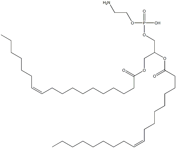 2-aminoethoxy-[2-[(Z)-octadec-9-enoyl]oxy-3-[(Z)-octadec-11-enoyl]oxy-propoxy]phosphinic acid 구조식 이미지