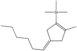 1-Cyclopentene, 4-hexylidene-2-methyl-1-(trimethylsilyl)- 구조식 이미지