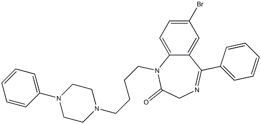 2H-1,4-Benzodiazepin-2-one, 7-bromo-1,3-dihydro-5-phenyl-1-[4-(4-pheny lpiperazin-1-yl)butyl]- Structure