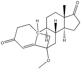 6,10-Methano-19-norandrost-4-ene-3,17-dione, 6-methoxy- 구조식 이미지