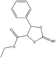 Ethyl 2-imino-5-phenyl-1,3-oxathiolane-4-carboxylate 구조식 이미지