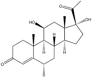 6A-METHYL-11B,17A,-DIHYDROXYPREGNA-4-ENE-3,20-DIONE Structure