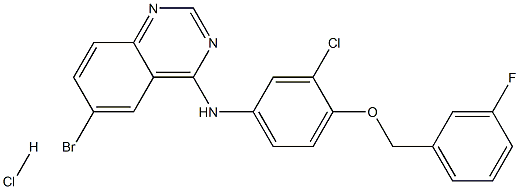 N-{3-CHLORO-4-[(3FLUOROBENZYL)OXY]PHENYL}-6-BROMO-4-QUINAZOLINAMINE HYDROCHLORIDE 구조식 이미지