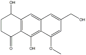 1-oxo-4,9-dihydroxy-8-methoxy-6-hydroxymethyl-1,2,3,4-tetrahydroanthracene Structure