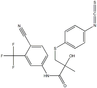 N1-(4-cyano-3-(trifluoromethyl)phenyl)-2-hydroxy-3-((4-isothiocyanatophenyl)sulfanyl)-2-methylpropanamide 구조식 이미지