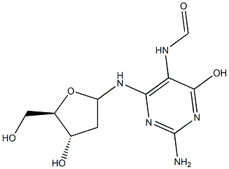 N6-(2-deoxy-erythro-pentofuranosyl)-2,6-diamino-4-hydroxy-5-formamidopyrimidine 구조식 이미지