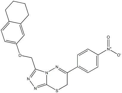 6-(4-nitrophenyl)-3-((5,6,7,8-tetrahydronaphthalen-2-yl)oxymethyl)-7H-1,2,4-triazolo(3,4-b)-1,3,4-thiadiazine Structure