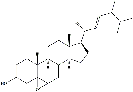 5,6-epoxy-24-methylcholesta-7,22-dien-3-ol 구조식 이미지