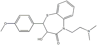 5-(2-(dimethylamino)ethyl)-2,3-dihydro-3-hydroxy-2-(4-methoxyphenyl)-1,5-benzothiazepin-4(5H)-one Structure