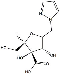 4-iodo-1-ribofuranosyl-3-carboxymethyl pyrazole Structure