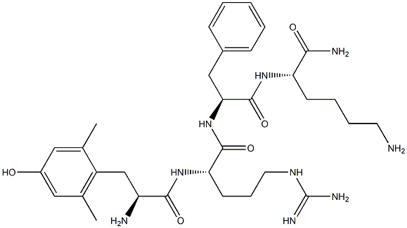 2',6'-dimethyltyrosyl-arginyl-phenylalanyl-lysinamide 구조식 이미지