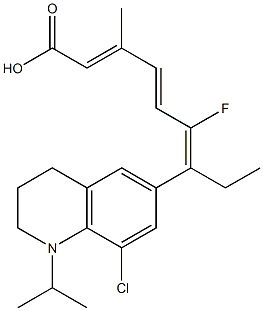 7-(1-(1-methylethyl)-8-chloro-1,2,3,4-tetrahydroquinolin-6-yl)-6-fluoro-3-methyl-2,4,6-nonatrienoic acid Structure