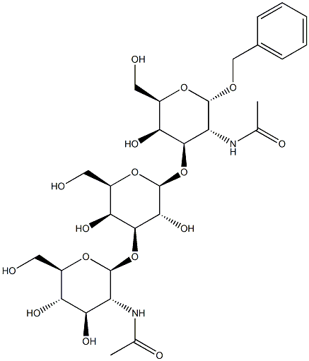 benzyl 2-acetamido-3-O-(3-O-(2-acetamido-2-deoxy-beta glucopyranosyl)-beta galactopyranosyl)-2-deoxy-alpha galactopyranoside 구조식 이미지