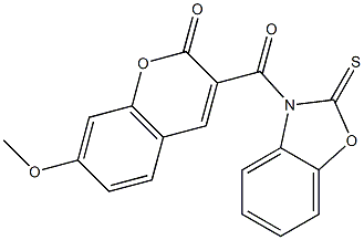 3-(7'-methoxycoumarin-3'-carbonyl)benzoxazoline-2-thione 구조식 이미지