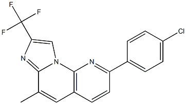 2-(4-chlorophenyl)-6-methyl-8-trifluoromethylimidazo(1,2-a)(1,8)naphthyridine 구조식 이미지