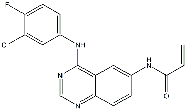 N-(4-(3-chloro-4-fluorophenylamino)quinazolin-6-yl)acrylamide 구조식 이미지