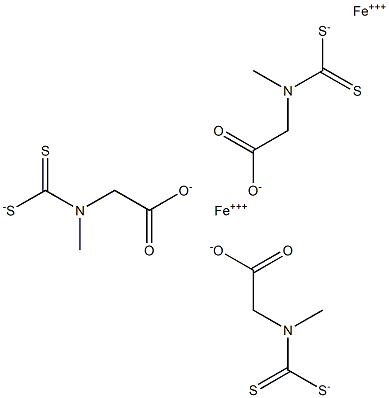 (N-dithiocarboxysarcosine)iron(III) 구조식 이미지