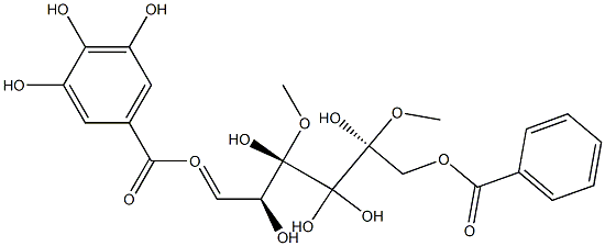 1-O-galloyl-6-O-(4-hydroxy-3,5-dimethoxy)benzoylglucose Structure