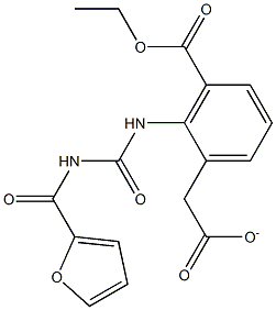 ethoxycarbonyl D-(3-(2-furoyl)ureido)benzeneacetate 구조식 이미지