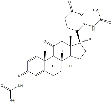 17-Hydroxypregna-1,4-diene-3,11,20-trione 21-acetate 3,20-disemicarbazone 구조식 이미지