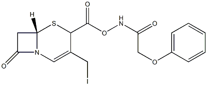 Phenoxyacetamido-3-iodomethylcephem-4-carboxylic acid 구조식 이미지