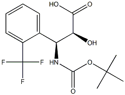 N-Boc-(2S,3S)-3-Amino-2-hydroxy-3-(2-trifluoromethyl-phenyl)-propanoic acid 구조식 이미지