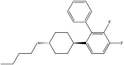 3,4-difluoro-1-(trans-4-pentylcyclohexyl)phenyl benzene Structure