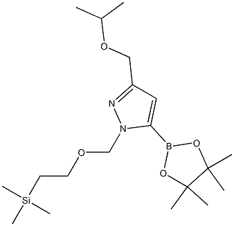 3-(isopropoxymethyl)-5-(4,4,5,5-tetramethyl-1,3,2-dioxaborolan-2-yl)-1-((2-(trimethylsilyl)ethoxy)methyl)-1H-pyrazole Structure