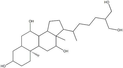 (10S)-17-[7-hydroxy-6-(hydroxymethyl)heptan-2-yl]-10,13-dimethyl-2,3,4,5,6,7,8,9,11,12,14,15,16,17-tetradecahydro-1H-cyclopenta[a]phenanthrene-3,7,12-triol 구조식 이미지