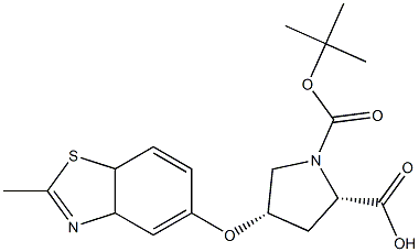 (2S,4S)-4-(2-Methyl-3a,7a-dihydro-benzothiazol-5-yloxy)-pyrrolidine-1,2-dicarboxylic acid 1-tert-butyl ester 구조식 이미지