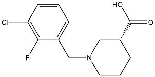 (3R)-1-(3-chloro-2-fluorobenzyl)piperidine-3-carboxylic acid 구조식 이미지