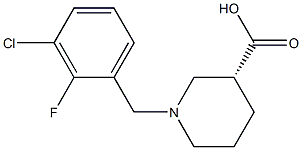 (3R)-1-(3-chloro-2-fluorobenzyl)piperidine-3-carboxylic acid Structure