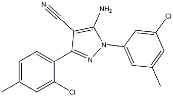 5-amino-1-(3-chloro-5-methylphenyl)-3-(2-chloro-4-methylphenyl)-1H-pyrazole-4-carbonitrile Structure