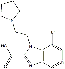 7-bromo-1-(2-pyrrolidin-1-ylethyl)-1H-imidazo[4,5-c]pyridine-2-carboxylic acid Structure