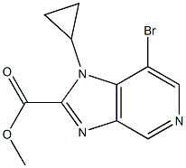 methyl 7-bromo-1-cyclopropyl-1H-imidazo[4,5-c]pyridine-2-carboxylate Structure