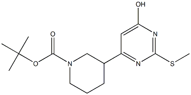 tert-butyl 3-[6-hydroxy-2-(methylsulfanyl)pyrimidin-4-yl]piperidine-1-carboxylate 구조식 이미지