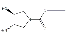 1-TERT-BUTOXYCARBONYL-TRANS-3-AMINO-4-HYDROXYPYRROLIDINE 구조식 이미지