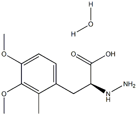 (2S)-3-(3,4-DIMETHOXY-2-METHYLPHENYL)-2-HYDRAZINOPROPANOIC ACID MONOHYDRATE Structure